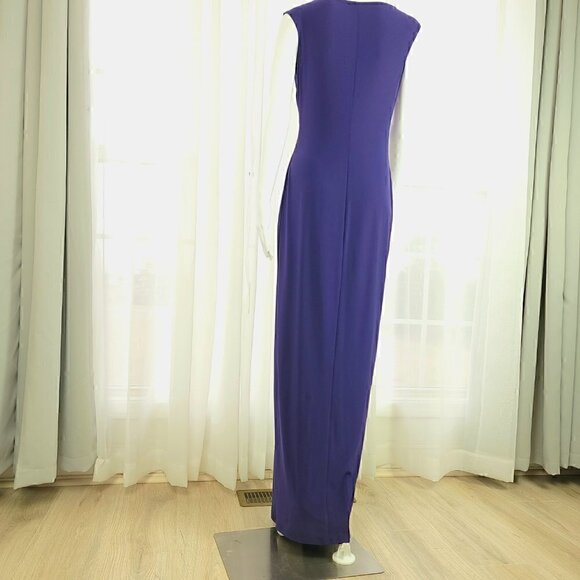 Tiana B Purple Floor Length Spandex Dress Size 6 - Picture 3 of 13